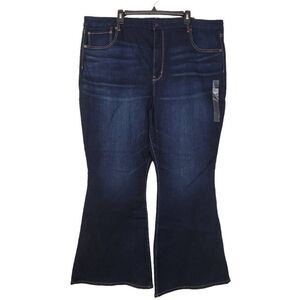 NWT American Curvy Super High Rise Flare Jeans Plus Sz 24 Dark Wash Stretchy